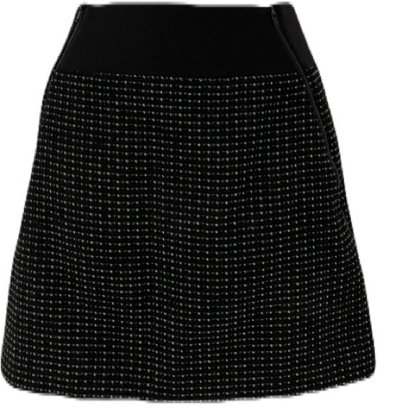 Theory/ Tweed Mini skirt/ Wool blend/ Zippered/ Black & white/ Size US 4 - Picture 1 of 15